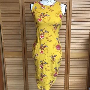 Mustard form fitting dress NWOT